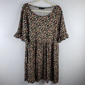 Vibe Floral Mini Dress - Black and Pink